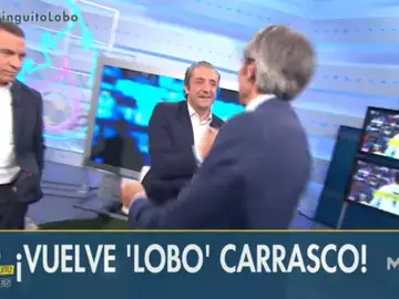 El abrazo entre Lobo Carrasco y Josep Pedrerol El abrazo entre Lobo Carrasco y Josep Pedrerol