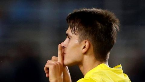 Denis Su&aacute;rez celebra un gol frente a la Real Sociedad