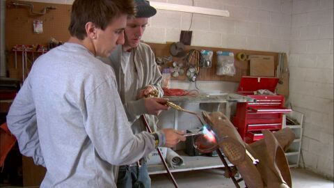 Un coche de pedales totalmente restaurado