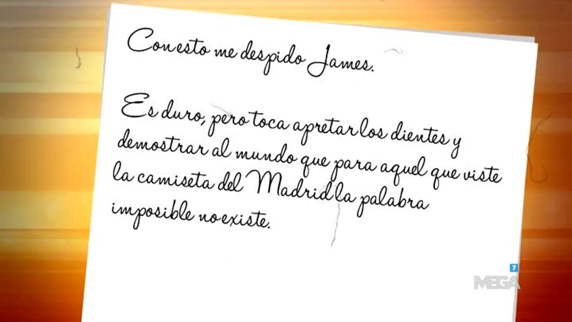 Carta a James Rodríguez