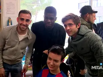 Jugadores del Barça en hospital de Barcelona Jugadores del Barça en hospital de Barcelona