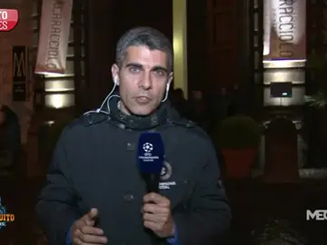 J.L.Sánchez, en el hotel del Madrid en Nápoles J.L.Sánchez, en el hotel del Madrid en Nápoles