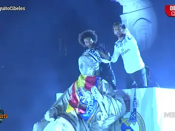 Ramos y Marcelo, en la Cibeles Ramos y Marcelo, en la Cibeles