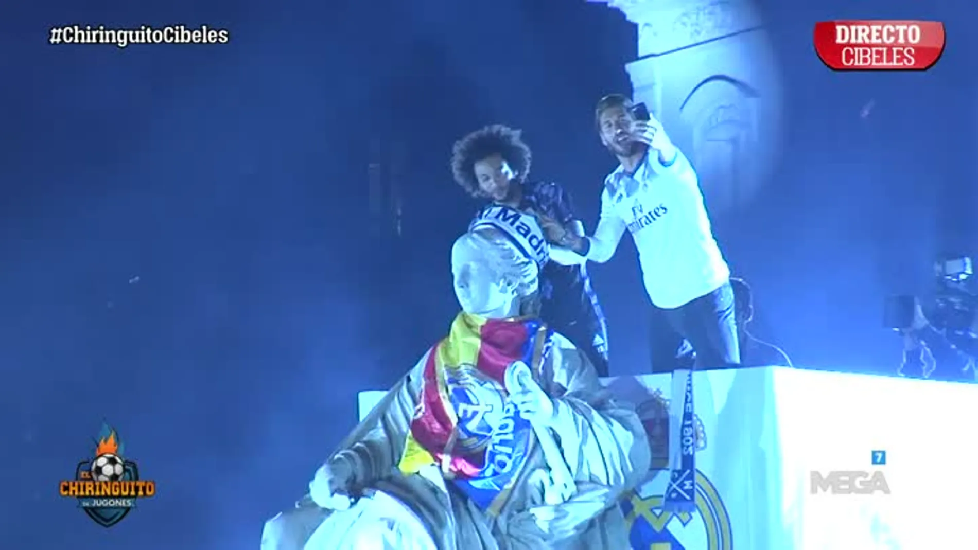 Ramos y Marcelo, en la Cibeles