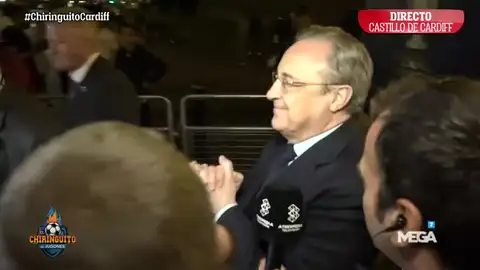 Florentino Pérez manda un saludo para El Chiringuito Florentino Pérez manda un saludo para El Chiringuito