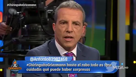 Cristóbal Soria: "En el vestuario del Barça se están frontando las manos con la llegada de Griezmann" Cristóbal Soria: "En el vestuario del Barça se están frontando las manos con la llegada de Griezmann"