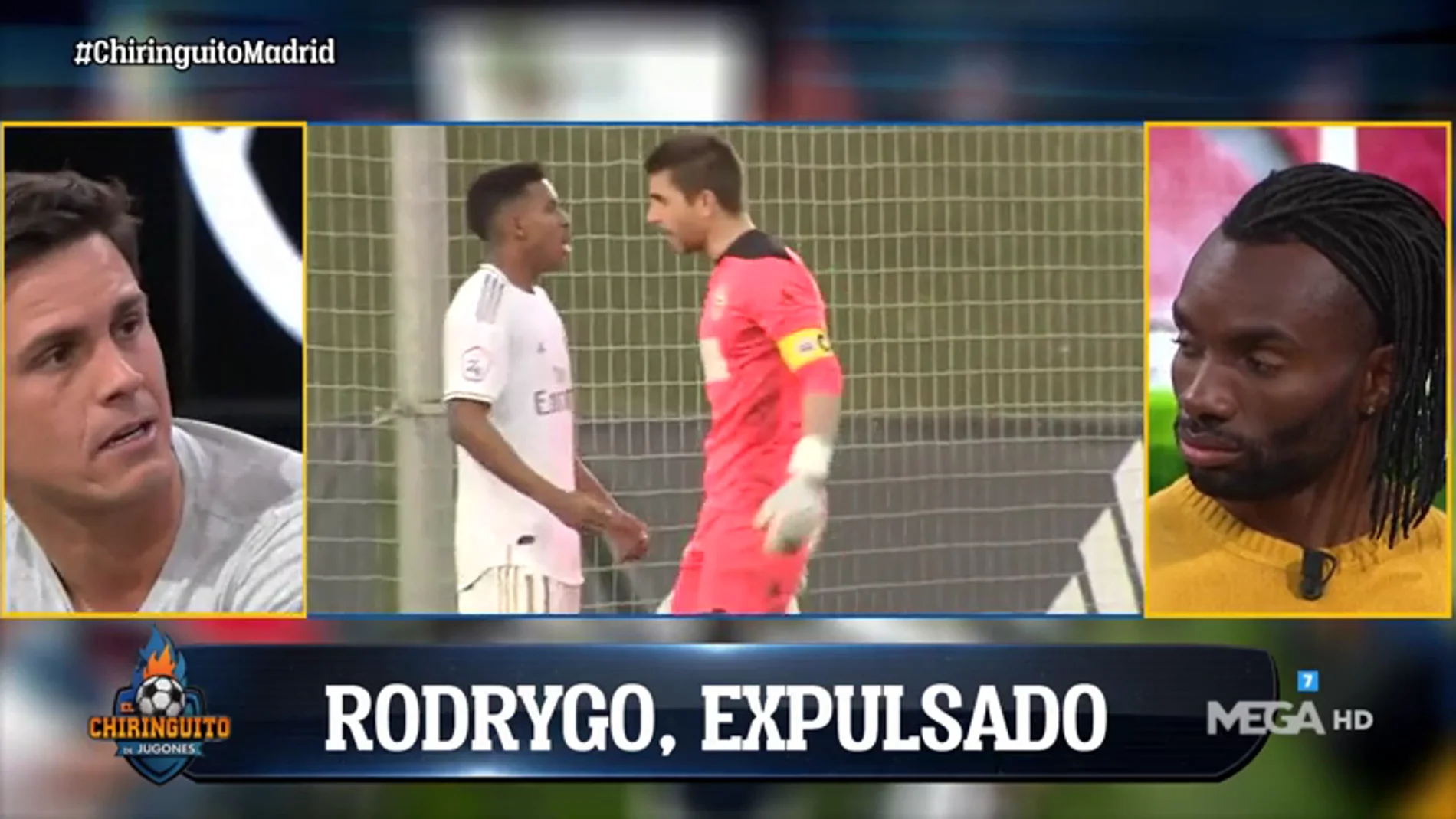 Rodrygo acaba expulsado con el Castilla tras celebrar su gol en la cara del portero