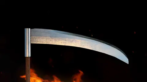 La guadaña de la muerte Forjado a fuego