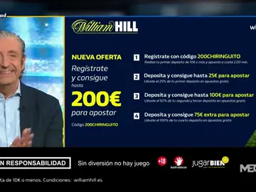 Josep te trae la mejor oferta de registro para que apuestes con William Hill Josep te trae la mejor oferta de registro para que apuestes con William Hill