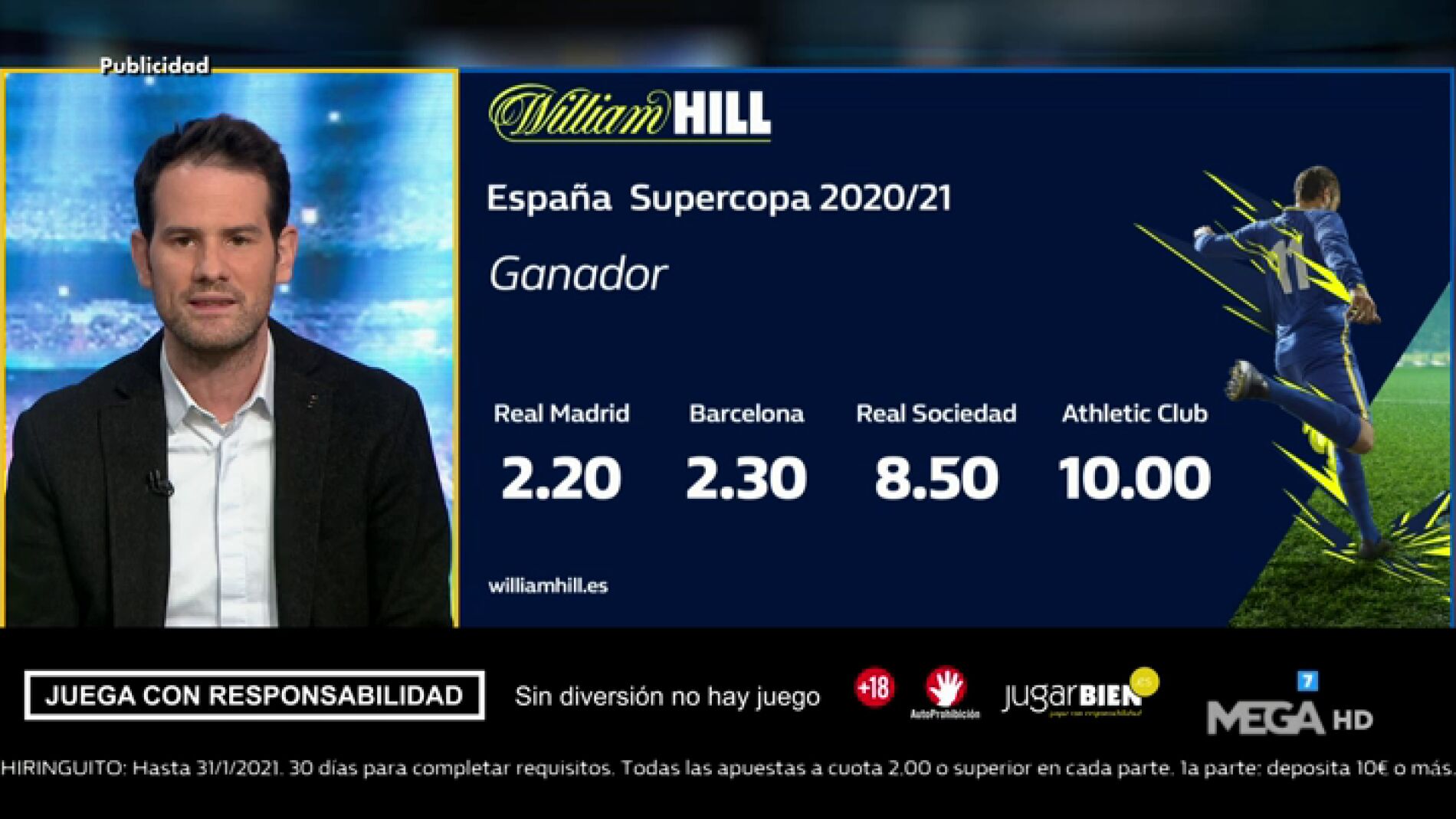 Quim Dom&egrave;nech te trae la mejor oferta de registro para que apuestes con William Hill