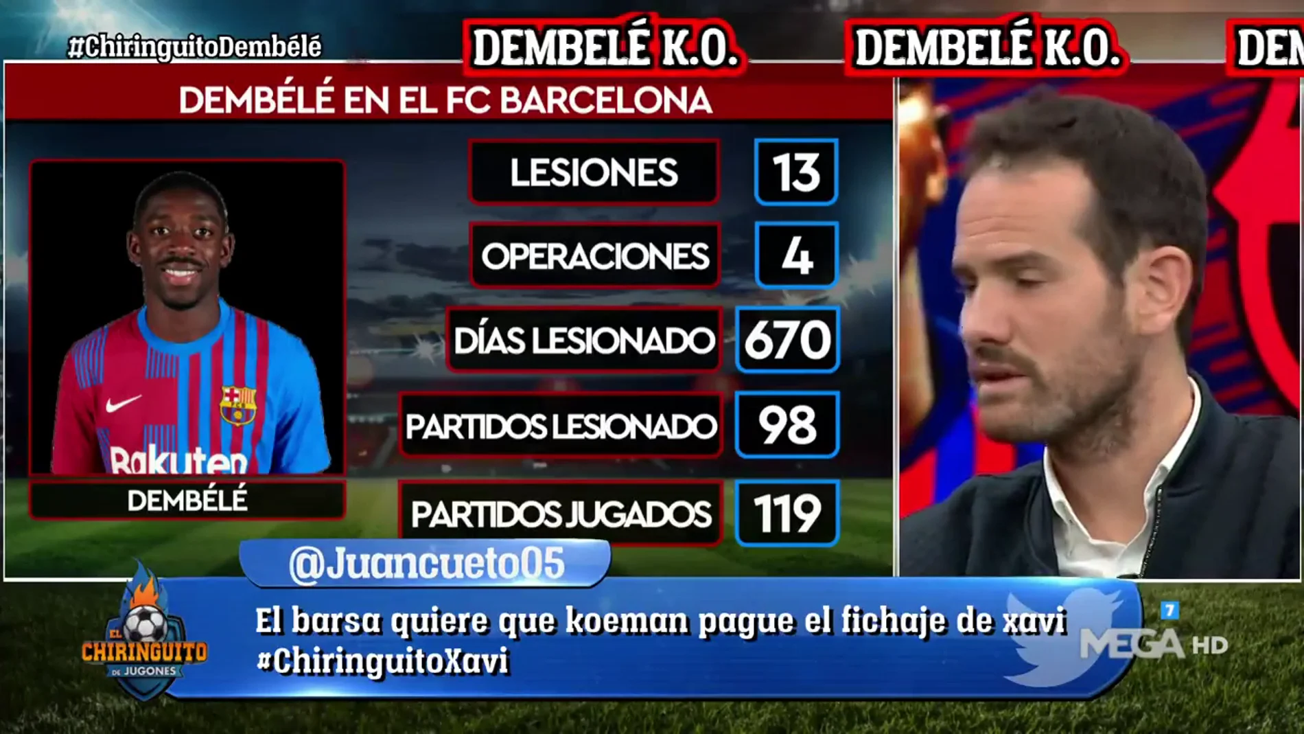 "Los médicos del Barça desaconsejaban que Dembélé jugara contra el Dynamo y Sergi le sacó antes de lo previsto"