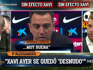 Jorge D'Alessandro se indigna con Xavi: "Nos está mirando por encima" Jorge D'Alessandro se indigna con Xavi: "Nos está mirando por encima"