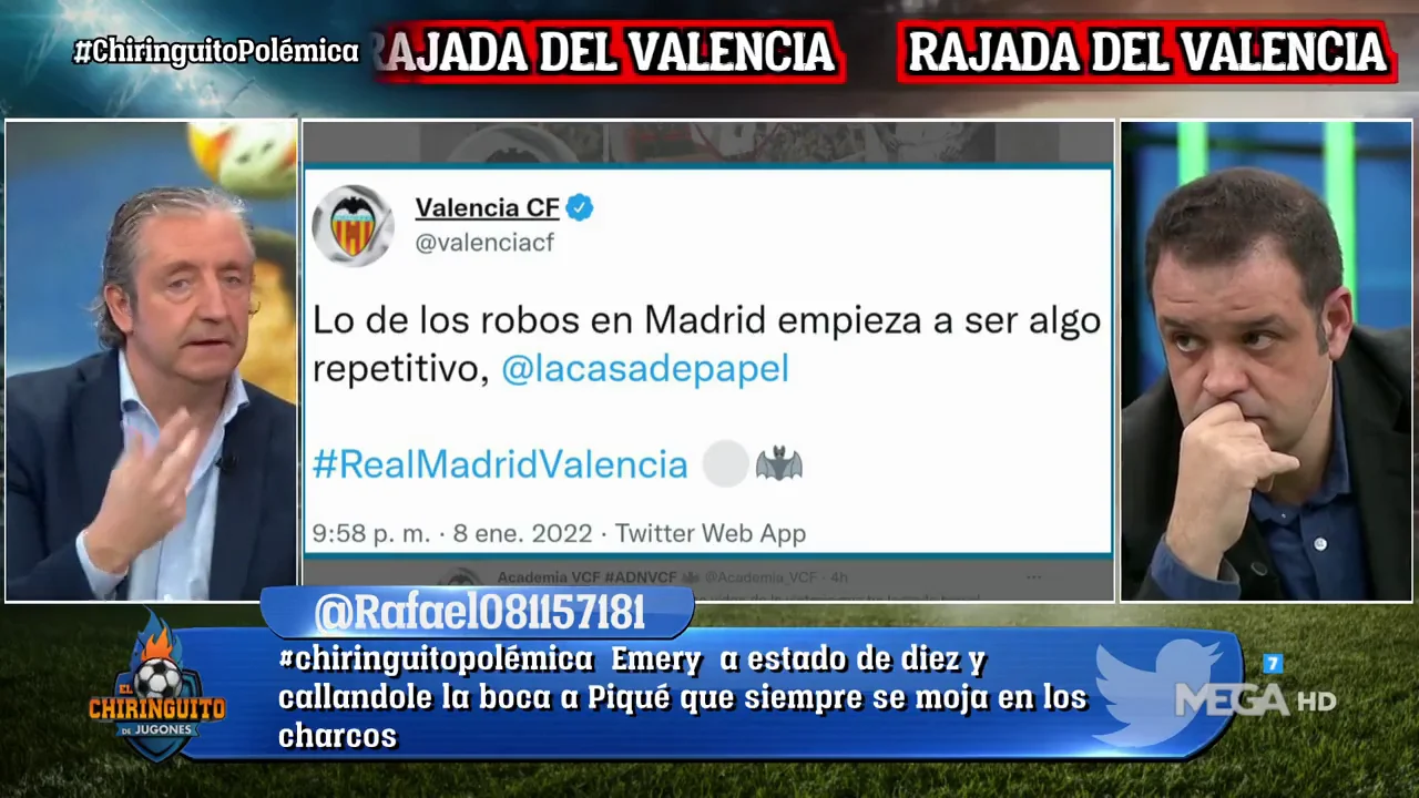 Josep Pedrerol: "El tuit del Valencia es victimista"