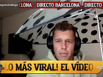 ¡Jota Jordi saca un paraguas 'anti-lloros' contra el madridismo! ¡Jota Jordi saca un paraguas 'anti-lloros' contra el madridismo!