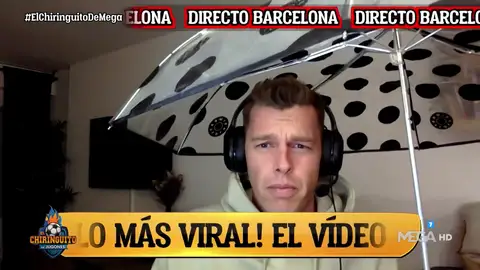 ¡Jota Jordi saca un paraguas 'anti-lloros' contra el madridismo! ¡Jota Jordi saca un paraguas 'anti-lloros' contra el madridismo!