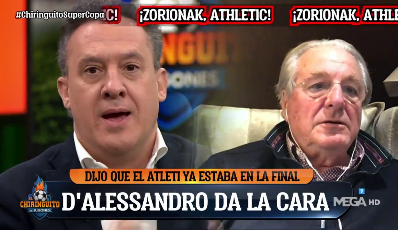 Edu Velasco: "D'Alessandro se lleva un zasca brutal porque el Athletic está en la final"
