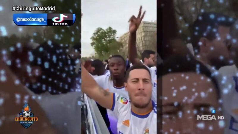 La celebración madridista, un móvil y Hazard
