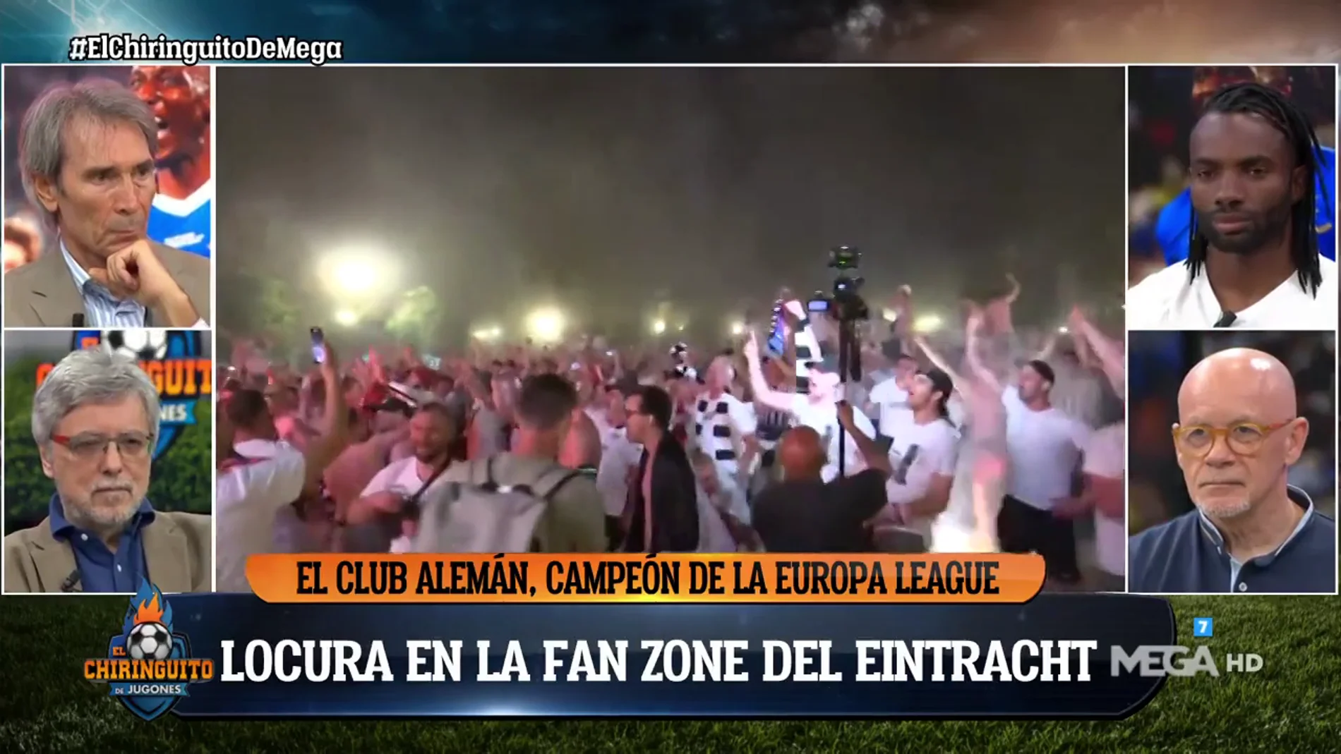 Locura en la Fan-Zone del Eintracht en Sevilla