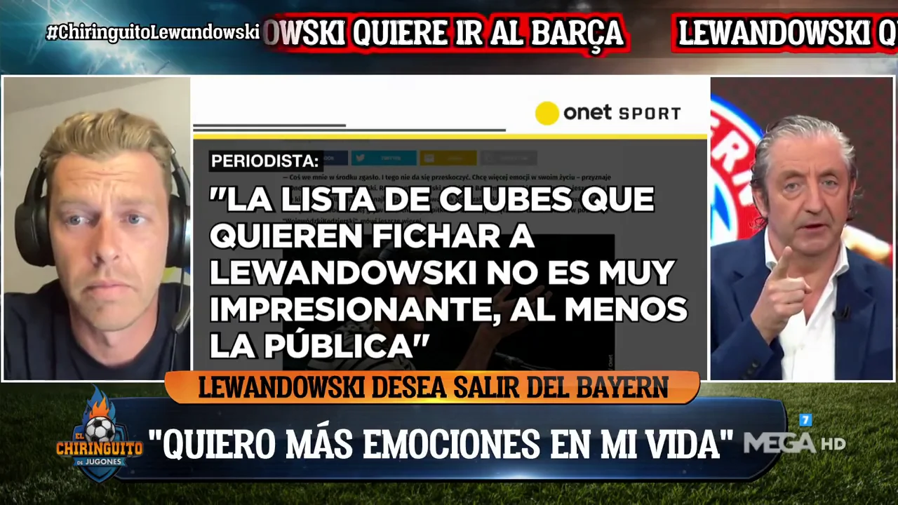 Jota Jordi: "Los madridistas tienen miedo al fichaje de Lewandowski"