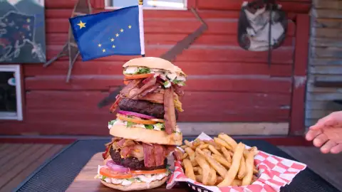 Doble hamburguesa de caribú Crónicas carnívoras