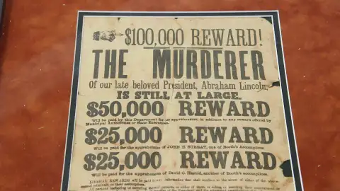 A la venta el cartel de Se busca de John Wilkes Booth, el asesino de Abraham Lincoln A la venta el cartel de Se busca de John Wilkes Booth, el asesino de Abraham Lincoln