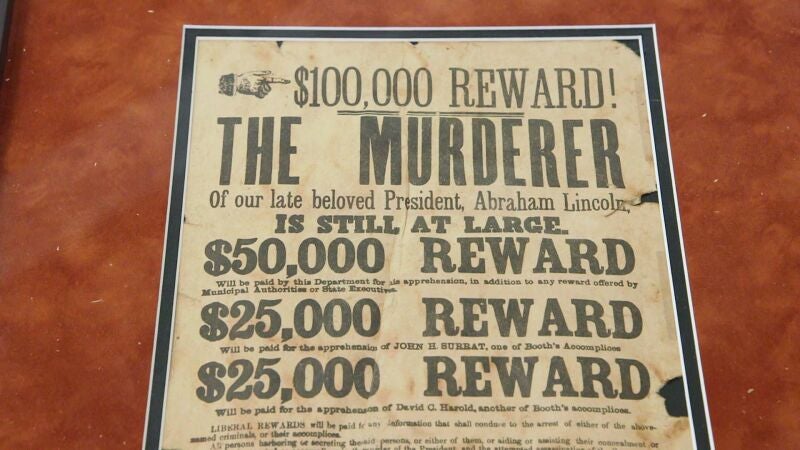 A la venta el cartel de Se busca de John Wilkes Booth, el asesino de Abraham Lincoln 
