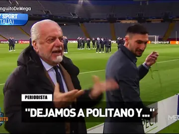 ¡De Laurentiis empuja a un periodista! ¡De Laurentiis empuja a un periodista!