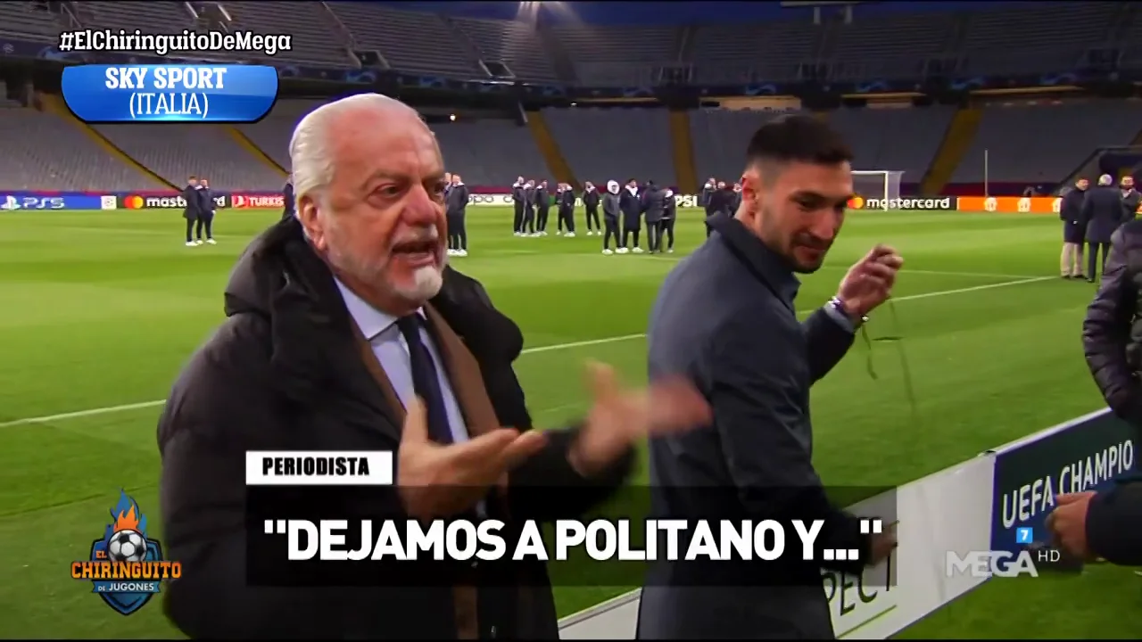 &iexcl;De Laurentiis empuja a un periodista!
