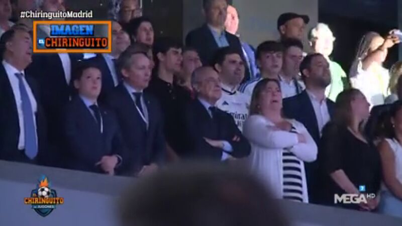 Florentino canta el himno del Real Madrid