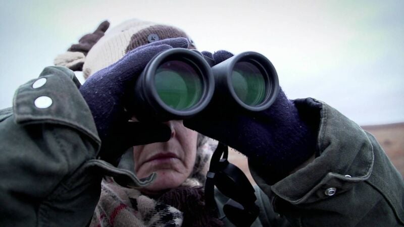 Sue Aikens intenta ahuyentar a los osos de su campamento en Alaska 