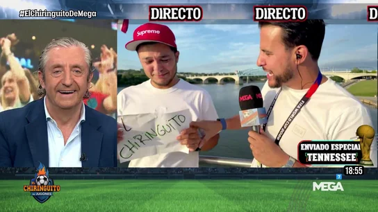 Alexander y sus lágrimas de ilusión por ver El Chiringuito con Juanfe Sanz desde Tennesse Alexander y sus lágrimas de ilusión por ver El Chiringuito con Juanfe Sanz desde Tennesse
