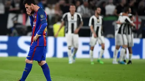 Messi, cabizbajo tras un gol de la Juventus Messi, cabizbajo tras un gol de la Juventus
