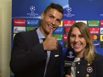 Cristiano Ronaldo, con Susana Guasch tras el Dortmund - Real Madrid Cristiano Ronaldo, con Susana Guasch tras el Dortmund - Real Madrid