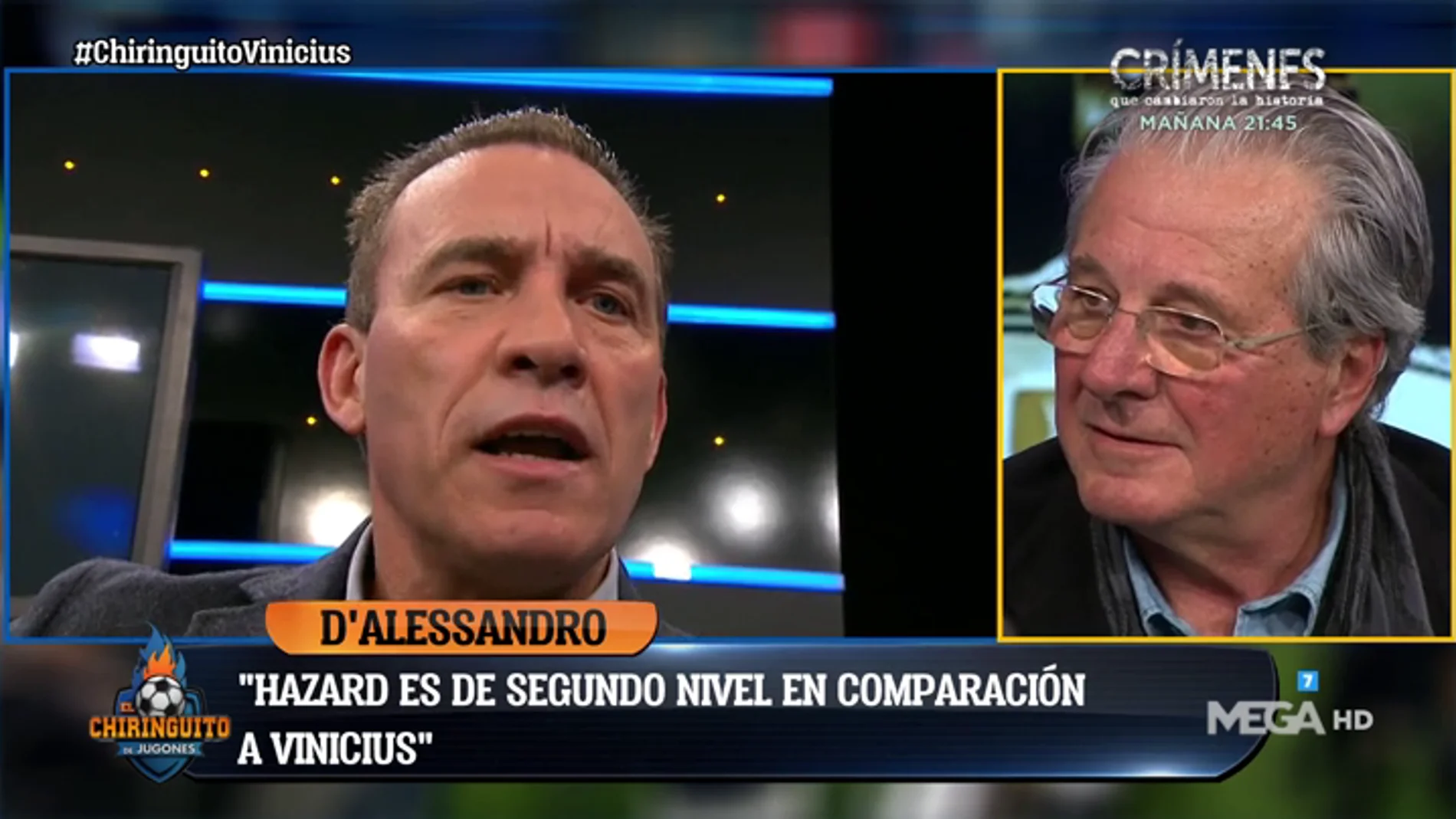 D' Alessandro y Paco Buyo, cara a cara por la comparación Hazard - Vinicius