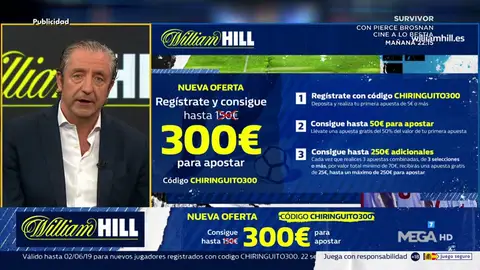 Josep te trae la mejor oferta de registro para que apuestes con William Hill Josep te trae la mejor oferta de registro para que apuestes con William Hill