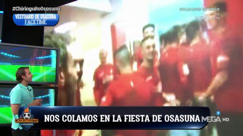 Fiesta en el vestuario de Osasuna para celebrar el ascenso a primera