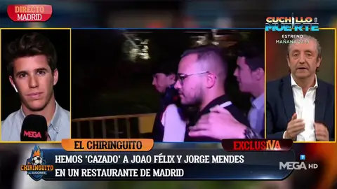 Exclusiva Chiringuito: Joao Félix y Jorge Mendes, 'cazados' en Madrid Exclusiva Chiringuito: Joao Félix y Jorge Mendes, 'cazados' en Madrid
