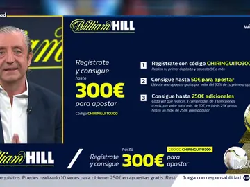 Josep te trae la mejor oferta de registro para que apuestes con William Hill Josep te trae la mejor oferta de registro para que apuestes con William Hill