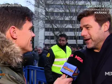 Pochettino, cazado por Edu Aguirre a su salida del Santiago Bernabéu Pochettino, cazado por Edu Aguirre a su salida del Santiago Bernabéu