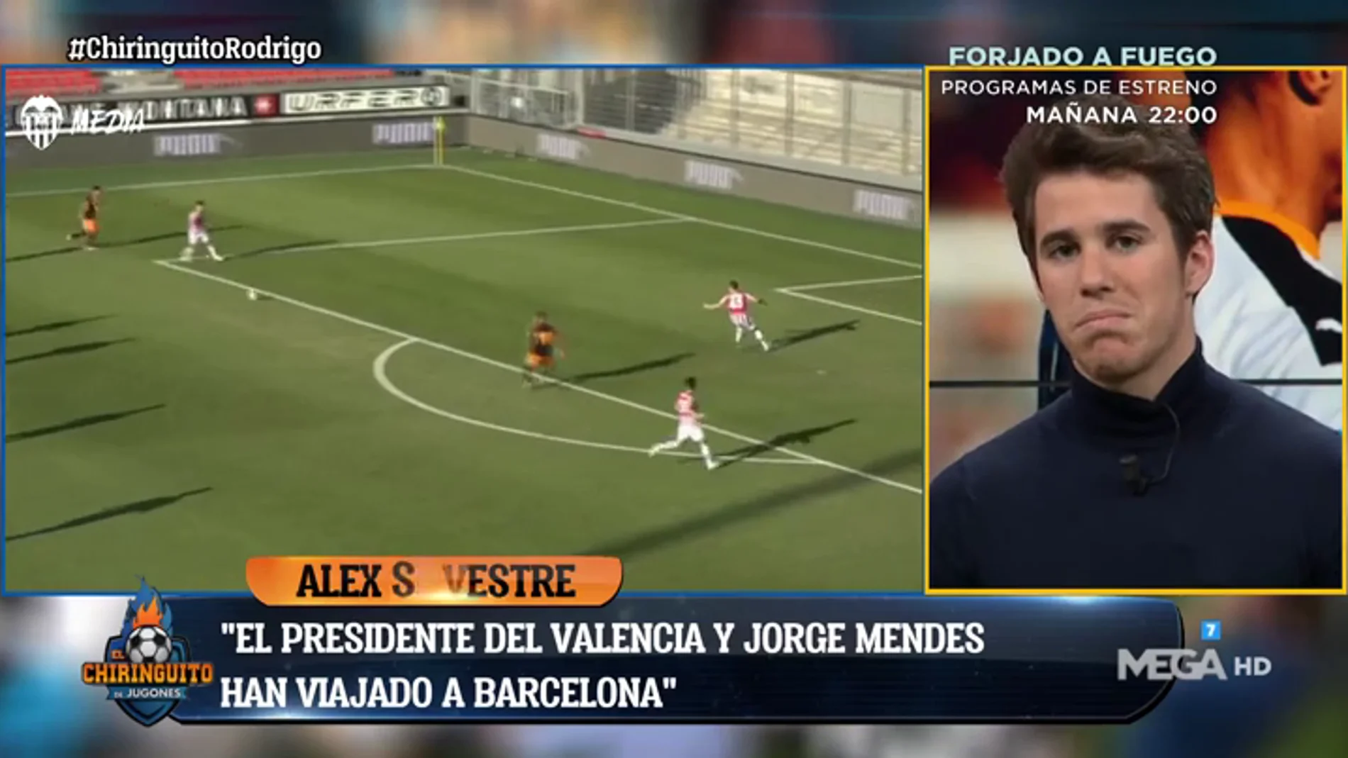 Álex Silvestre: "El Barça se acerca a los 50 millones por Rodrigo y el Valencia pide 60"
