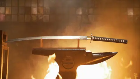 La katana de mil capas Forjado a fuego