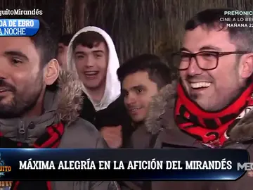 Máxima alegría en la afición del CD Mirandés: "Podemos con cualquiera" Máxima alegría en la afición del CD Mirandés: "Podemos con cualquiera"