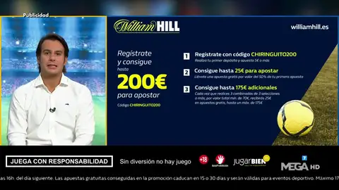 Juanfe Sanz te trae la mejor oferta de registro para que apuestes con William Hill Juanfe Sanz te trae la mejor oferta de registro para que apuestes con William Hill