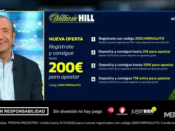 Josep te trae la mejor oferta de registro para que apuestes con William Hill Josep te trae la mejor oferta de registro para que apuestes con William Hill