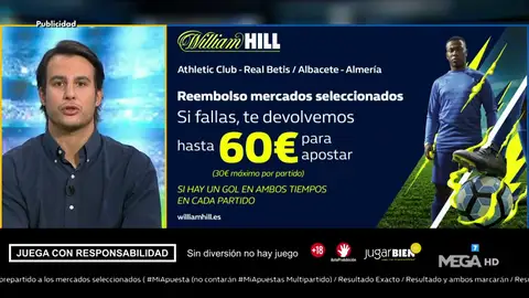 Juanfe Sanz te trae la mejor oferta de registro para que apuestes con William Hill Juanfe Sanz te trae la mejor oferta de registro para que apuestes con William Hill