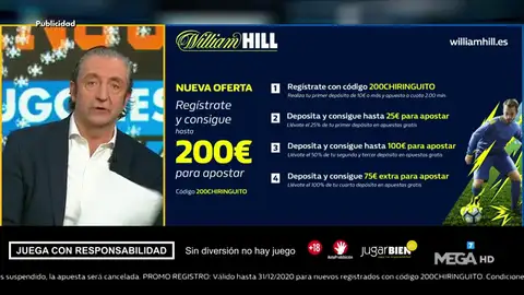 Josep te trae la mejor oferta de registro para que apuestes con William Hill Josep te trae la mejor oferta de registro para que apuestes con William Hill