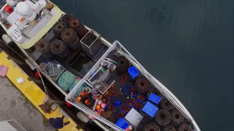 Atracado a puerto Cazadores de langostas