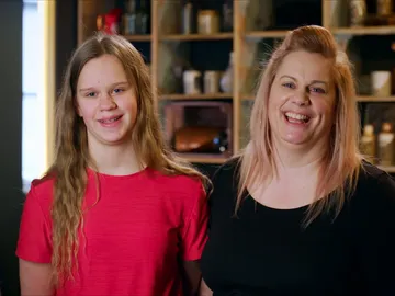 La alegría de Stephanie y su hija La alegría de Stephanie y su hija