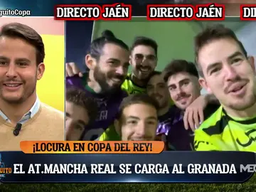 La celebración de los jugadores del Mancha Real La celebración de los jugadores del Mancha Real