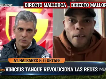 Vinicius Tanque, jugador del Atlético Baleares, celebra la clasificación en Copa Vinicius Tanque, jugador del Atlético Baleares, celebra la clasificación en Copa